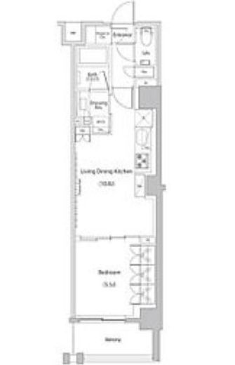 ザ・パークハビオ文京江戸川橋　809号室　間取り