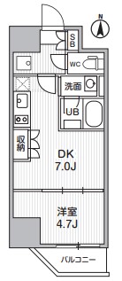 オルタナ亀戸Ⅲ　1402号室　間取り