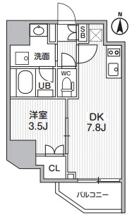 オルタナ亀戸Ⅲ　1305号室　間取り