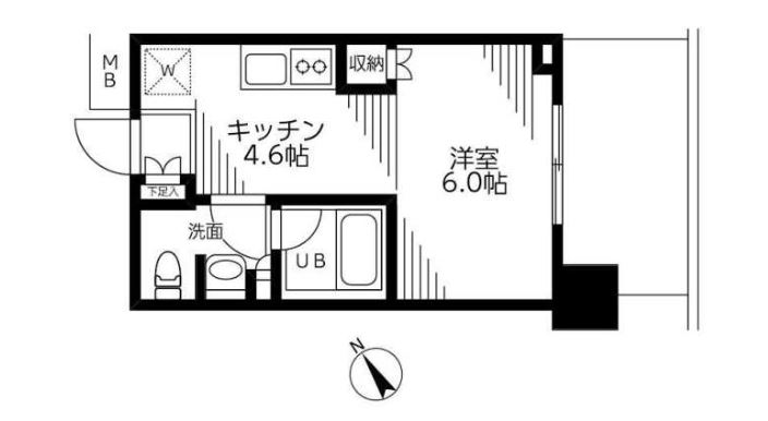 ブリリアタワー浜離宮　714号室　間取り