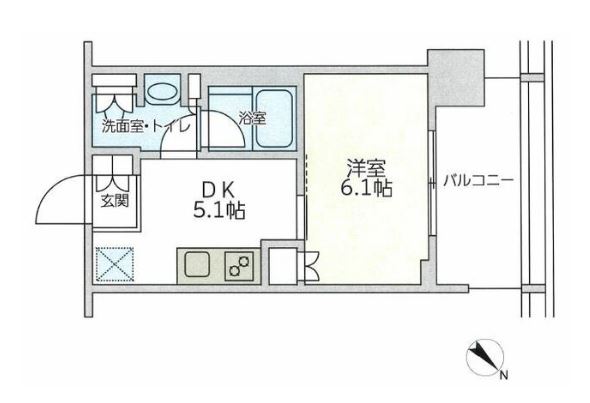 ブリリアタワー浜離宮　1315号室　間取り
