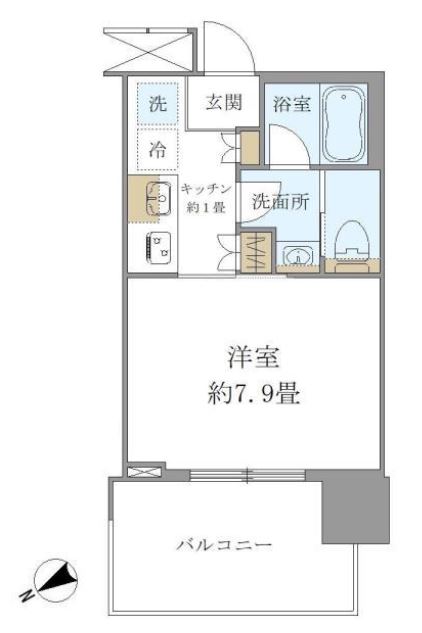 ブリリアタワー浜離宮　1107号室　間取り