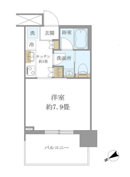 ブリリアタワー浜離宮　1205号室　間取り
