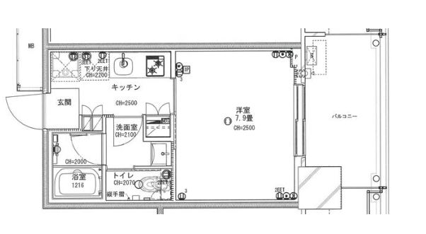 ブリリアタワー浜離宮　1711号室　間取り
