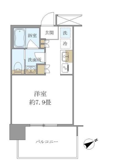 ブリリアタワー浜離宮　412号室　間取り