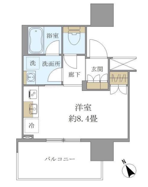 ブリリアタワー浜離宮　1310号室　間取り