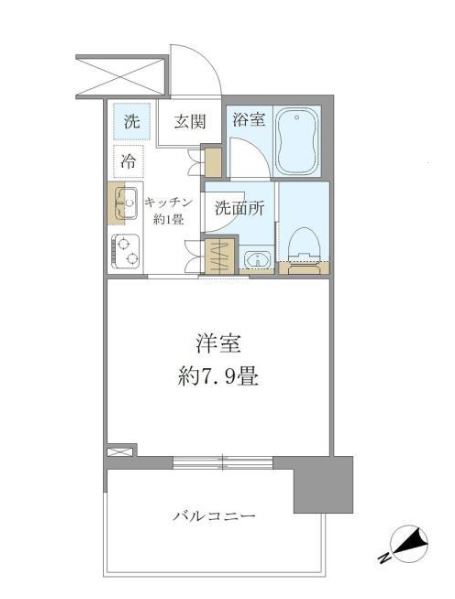 ブリリアタワー浜離宮　1605号室　間取り