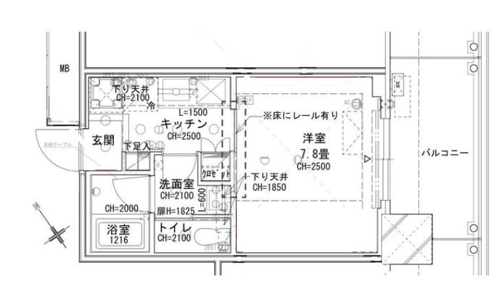 ブリリアタワー浜離宮　1312号室　間取り