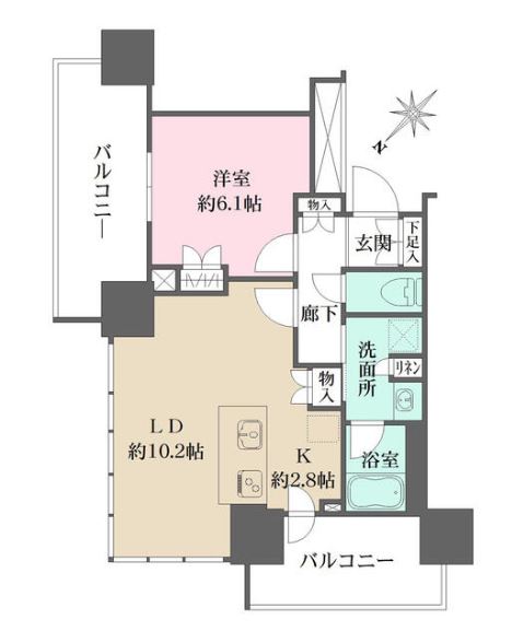 ブリリアタワー浜離宮　701号室　間取り