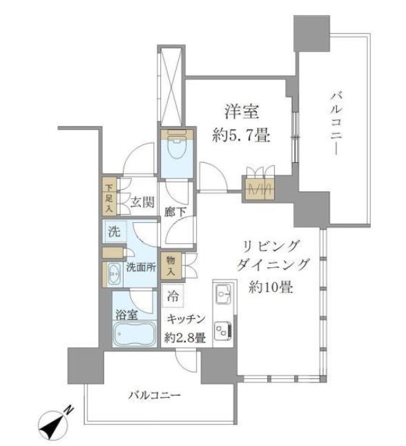 ブリリアタワー浜離宮　1118号室　間取り