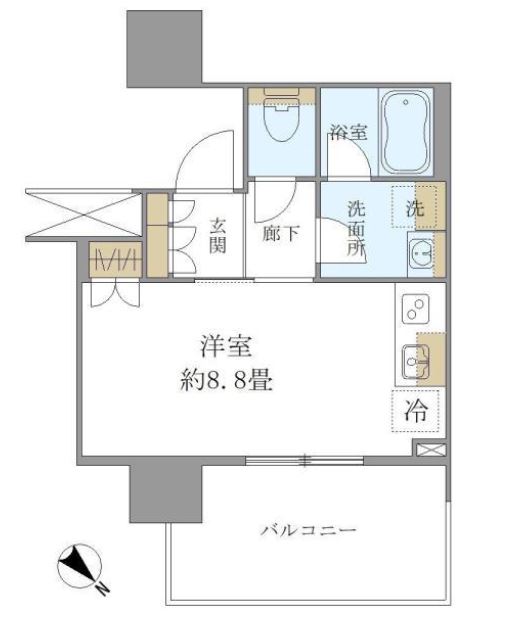 ブリリアタワー浜離宮　619号室　間取り