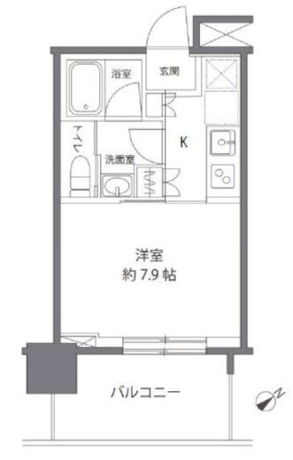 ブリリアタワー浜離宮　10F4号室　間取り