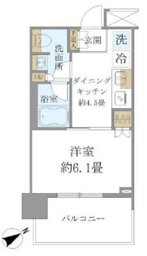 ブリリアタワー浜離宮　1114号室　間取り
