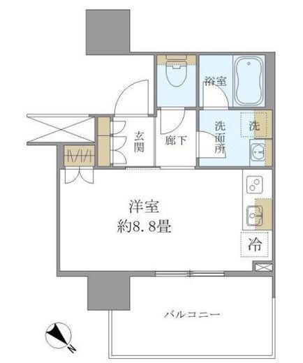 ブリリアタワー浜離宮　1219号室　間取り