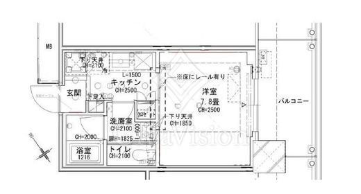 Ｂｒｉｌｌｉａ　Ｔｏｗｅｒ浜離宮　1312号室　間取り