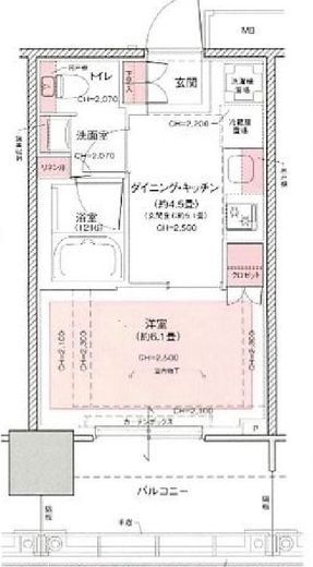 Ｂｒｉｌｌｉａ　Ｔｏｗｅｒ浜離宮　1314号室　間取り