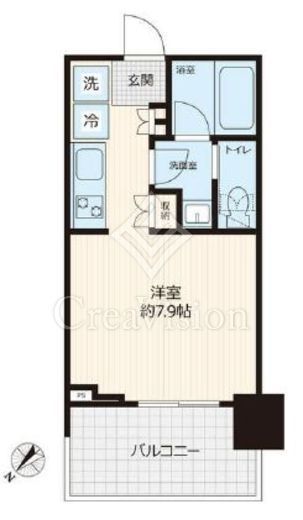 ブリリアタワー浜離宮　15F1号室　間取り
