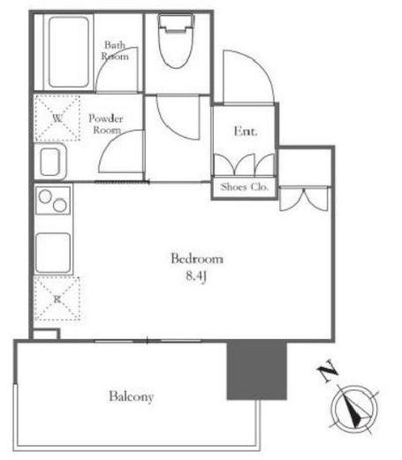 ブリリアタワー浜離宮　15F2号室　間取り