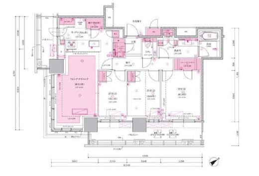 ブリリアタワー浜離宮　24F2号室　間取り