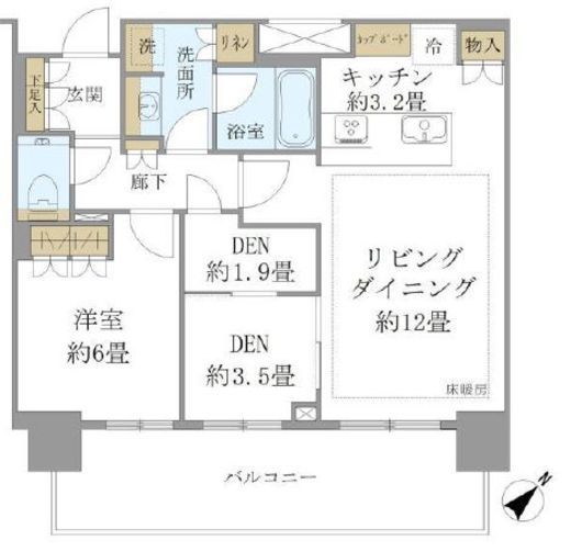 ブリリアタワー浜離宮　3008号室　間取り