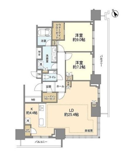 ブリリアタワー浜離宮　3105号室　間取り