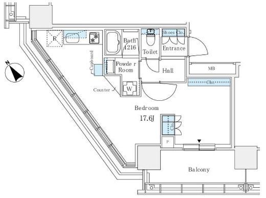 ブリリアタワー浜離宮　708号室　間取り