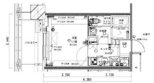 ブリリアタワー浜離宮　12F6号室　間取り