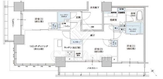 ブリリアタワー浜離宮　2209号室　間取り