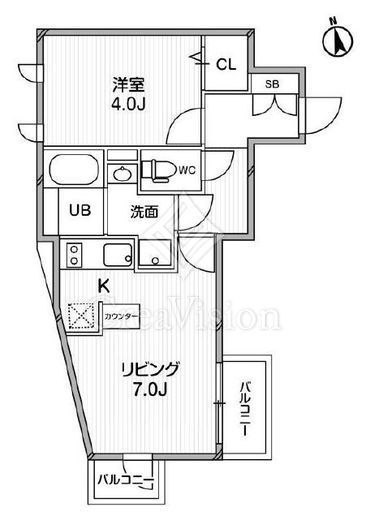 ルクレ東新宿　305号室　間取り