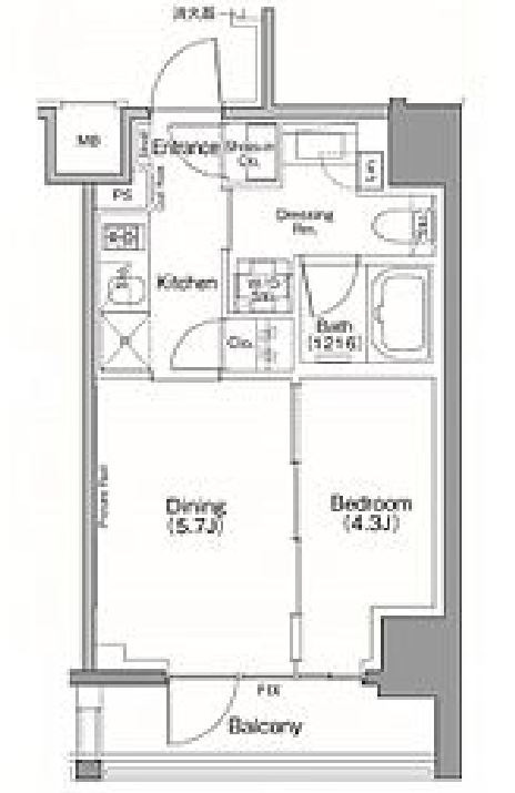 ザ・パークハビオSOHO南青山　304号室　間取り