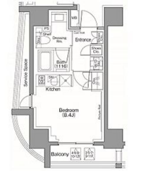 ザ・パークハビオSOHO南青山　201号室　間取り