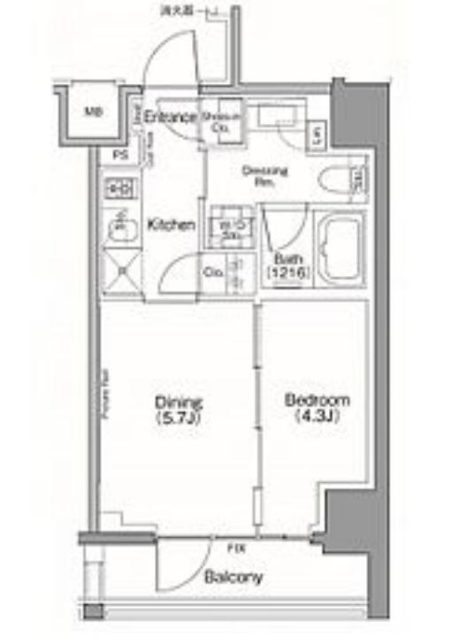 ザ・パークハビオSOHO南青山　504号室　間取り