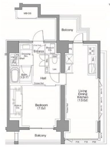ザ・パークハビオSOHO南青山　1202号室　間取り