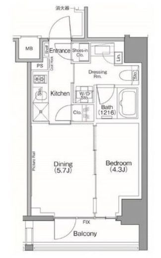 ザ・パークハビオSOHO南青山　404号室　間取り