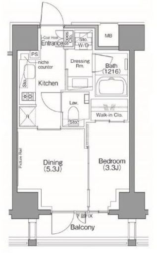 ザ・パークハビオSOHO南青山　502号室　間取り