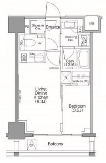 ザ・パークハビオSOHO南青山　503号室　間取り