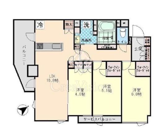 イニシア高輪プレシアスコート　403号室　間取り