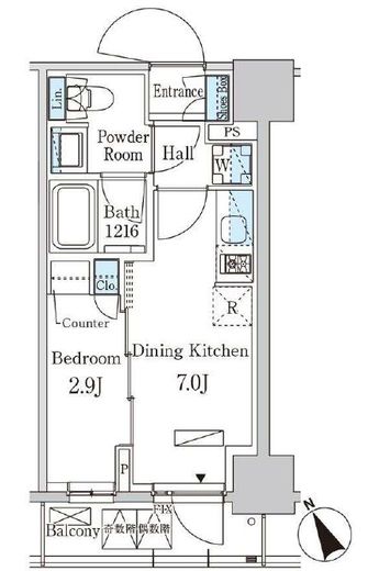 パークアクシス日本橋茅場町ステーションゲート　202号室　間取り