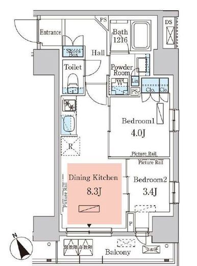 パークアクシス日本橋茅場町ステーションゲート　705号室　間取り