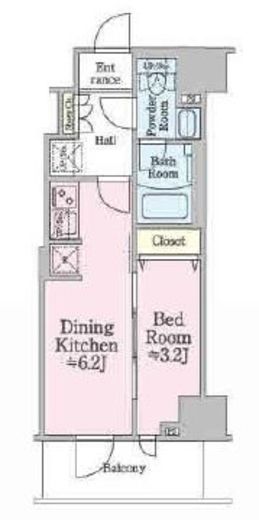 ONE ROOF RESIDENCE SHIN OKACHIMACHI (ワンルーフレジデンス新御徒町)　302号室　間取り