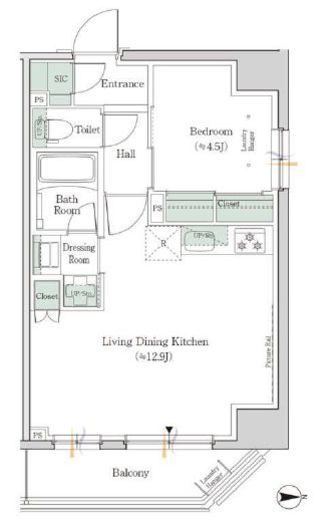 ONE ROOF RESIDENCE SHIN OKACHIMACHI (ワンルーフレジデンス新御徒町)　704号室　間取り