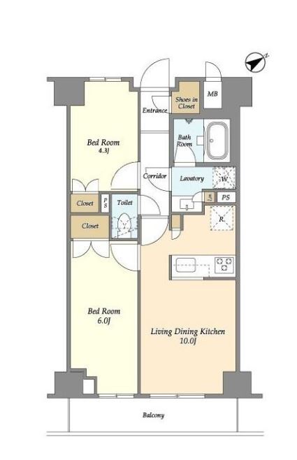 市谷台町坂フロント　403号室　間取り