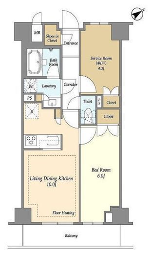 市谷台町坂フロント　202号室　間取り