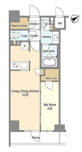 市谷台町坂フロント　308号室　間取り