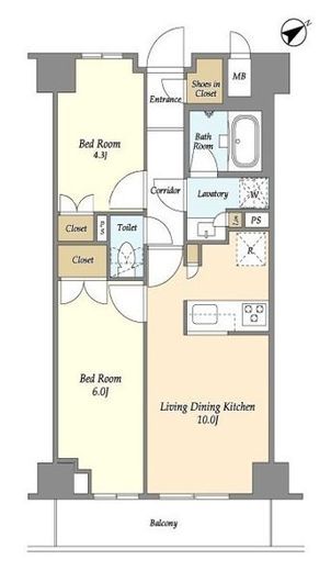 市谷台町坂フロント　403号室　間取り