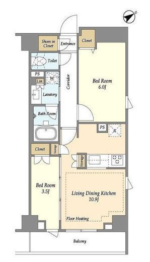 市谷台町坂フロント　801号室　間取り