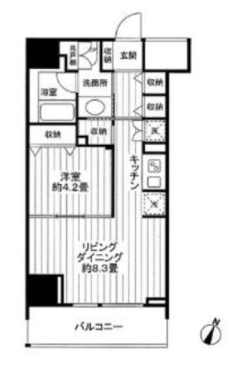 クロスレジデンス白金高輪　706号室　間取り