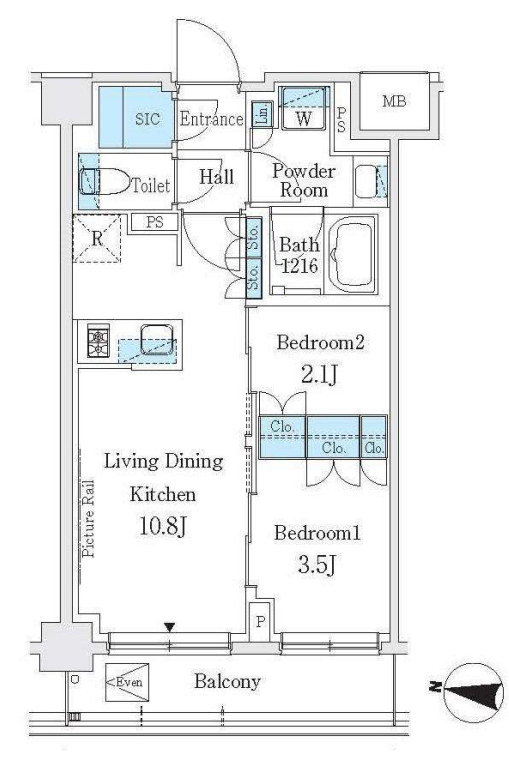 J.GRAN Court 品川西大井WEST　111号室　間取り