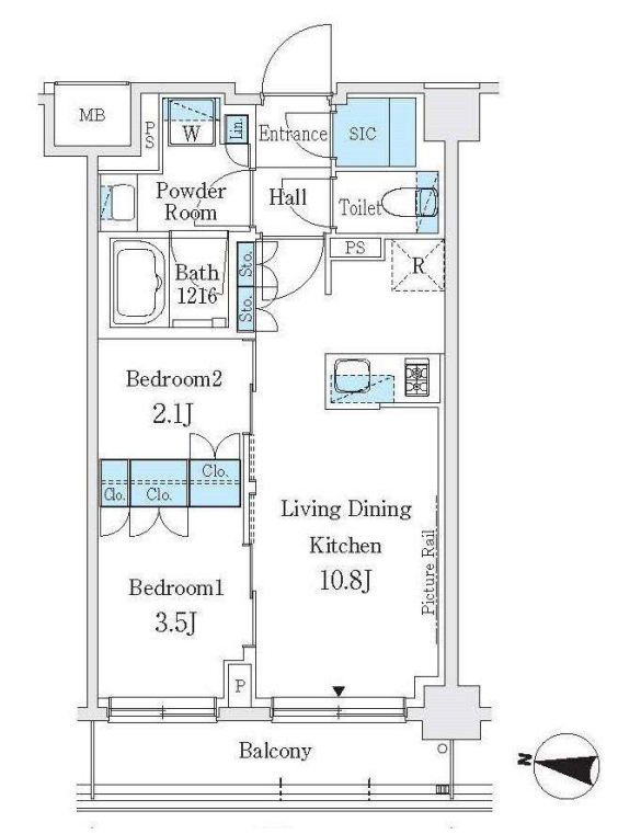 J.GRAN Court 品川西大井WEST　102号室　間取り