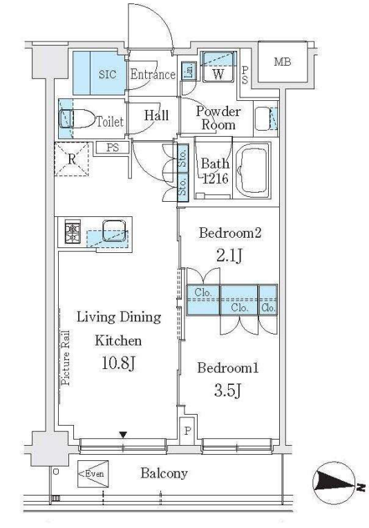 J.GRAN Court 品川西大井WEST　220号室　間取り